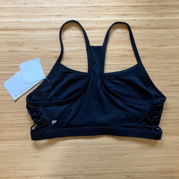 NWT Fabletics Black Peri Lace-up Racerback Sports Bra - Picture 5 of 6